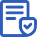 Icon of a document with a shield, representing expert help for regulatory compliance with tariffs and document uploads.
